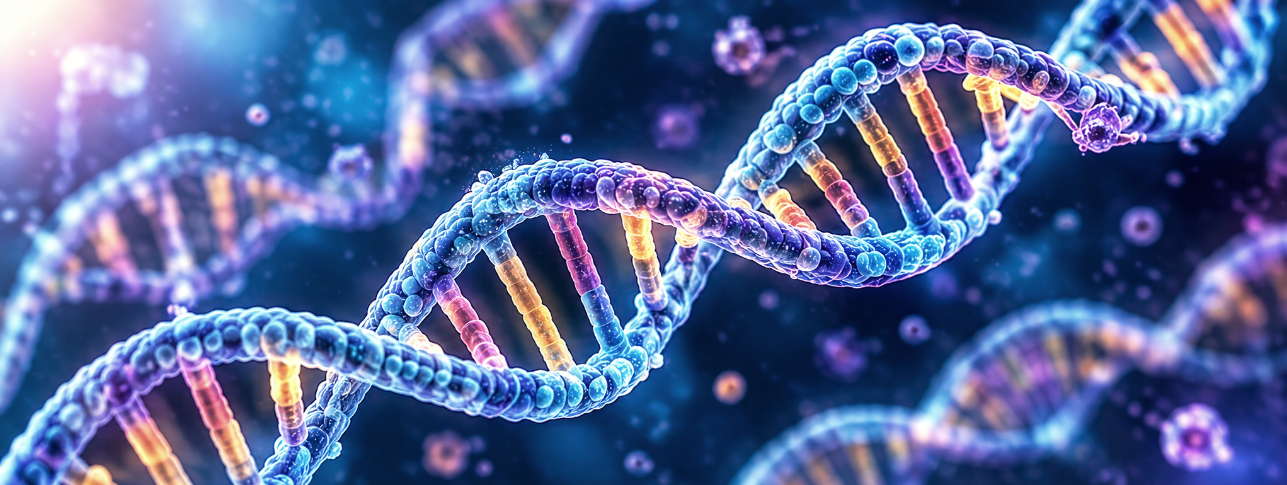 Illustration of DNA double helix strands