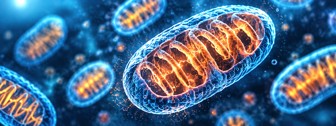 Illustration of a mitochondrion showing cristae folds